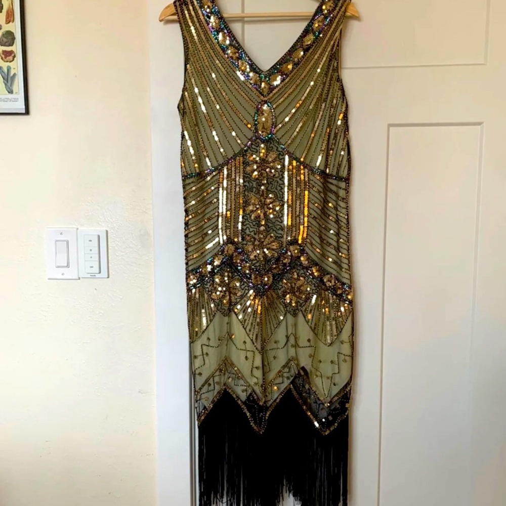 Flapper dress!  Sequins and fringe